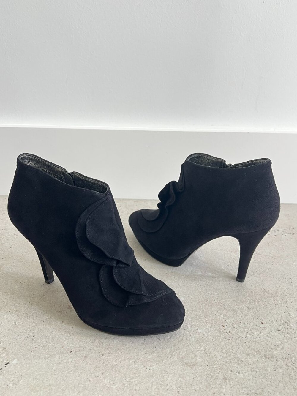 Banana Republic Ruffled Suede Ankle Boots
